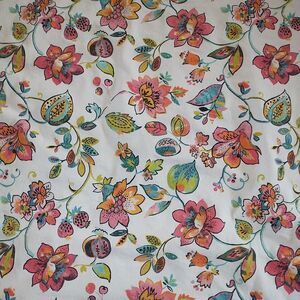 Cynthia Rowley Table Cloth Multicolor Floral Fruits Cotton Rectangle 60x89"